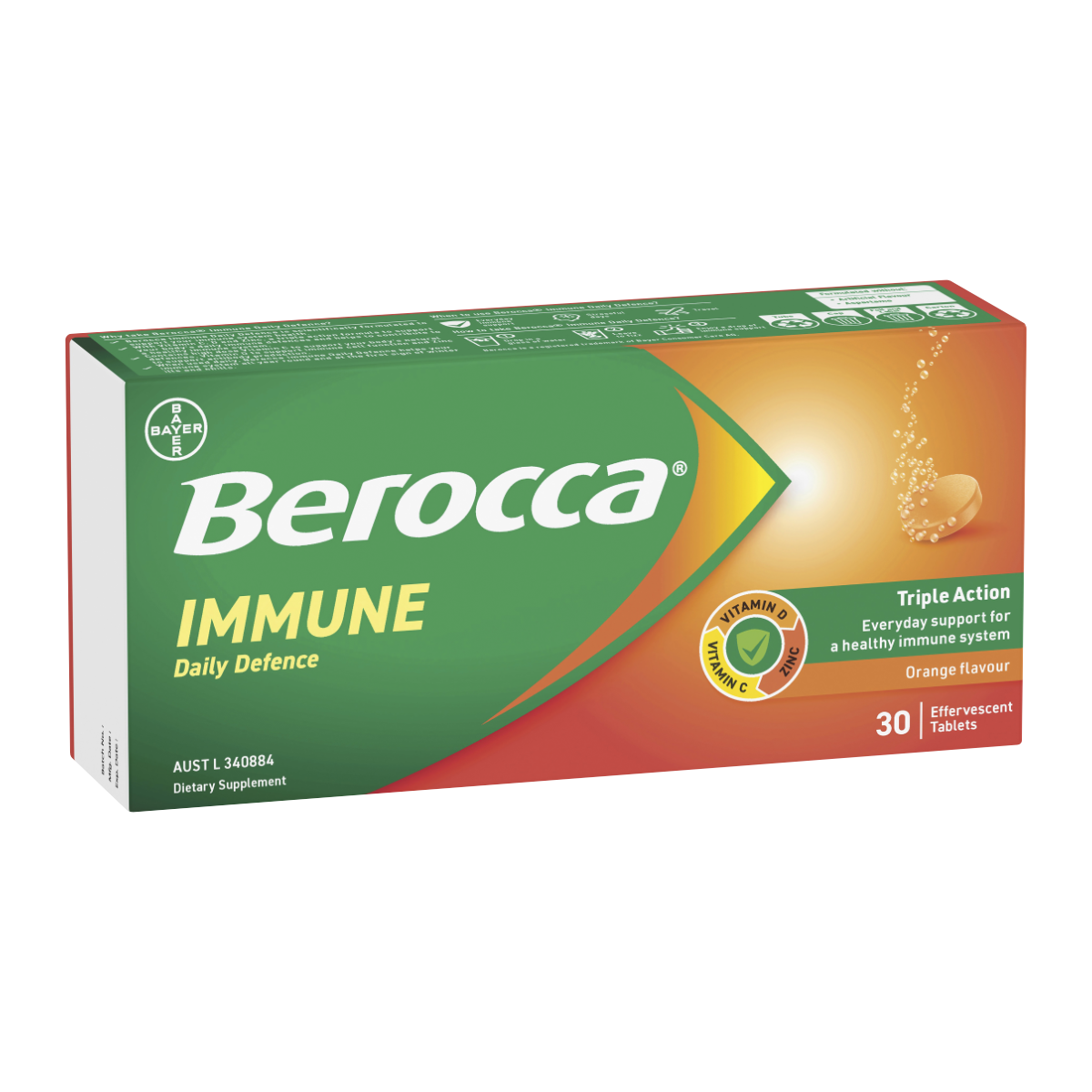 Berocca Immune Daily Defence Orange Effervescent Tablets