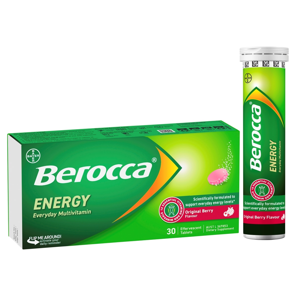 Berocca Energy Vitamin B & C Original Berry Flavour Effervescent Tablets