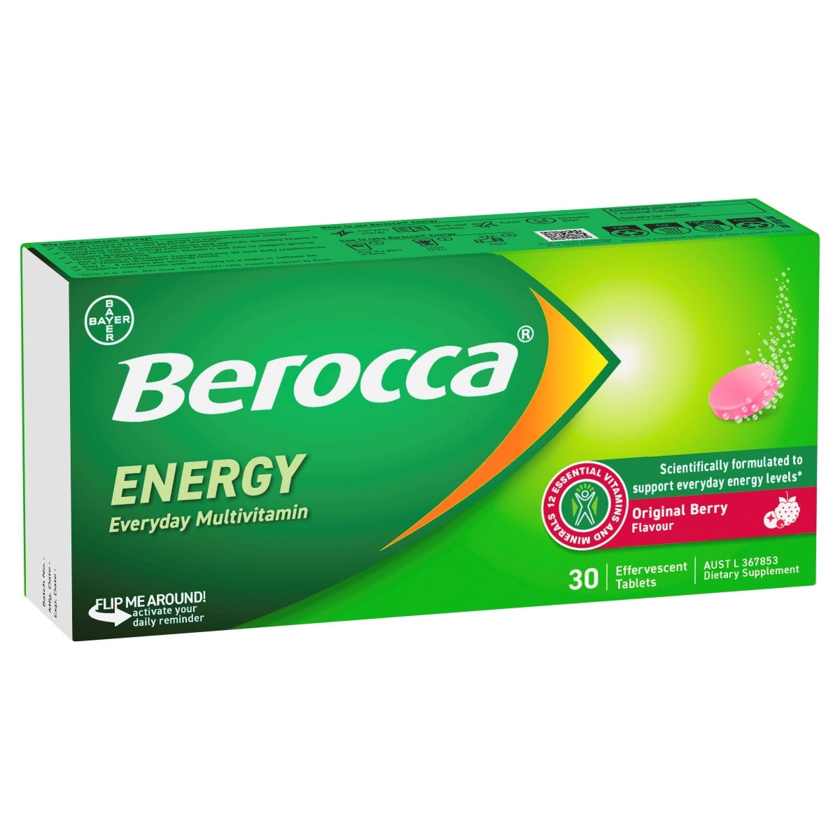 Berocca Energy Vitamin B & C Original Berry Flavour Effervescent Tablets