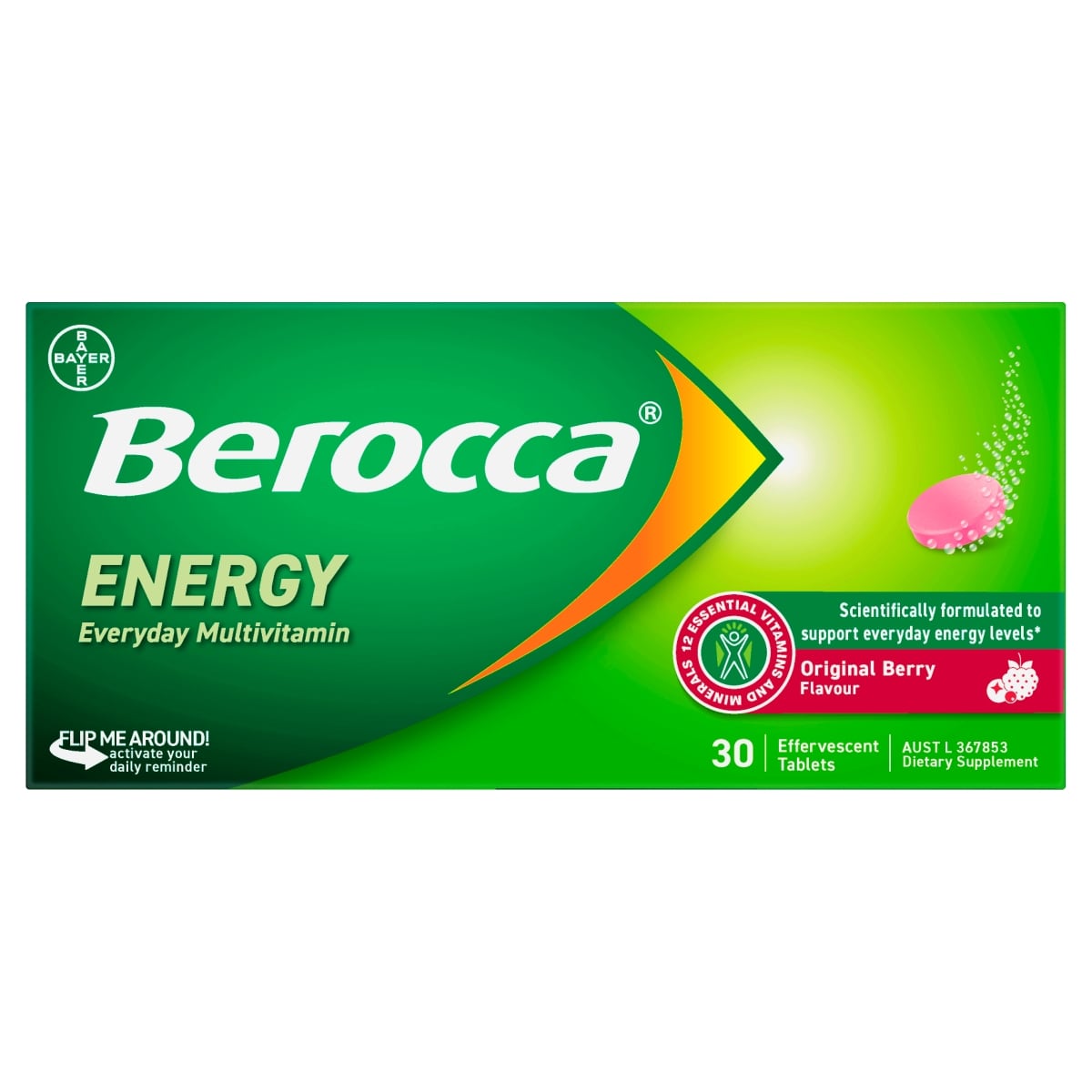 Berocca Energy Vitamin B & C Original Berry Flavour Effervescent Tablets