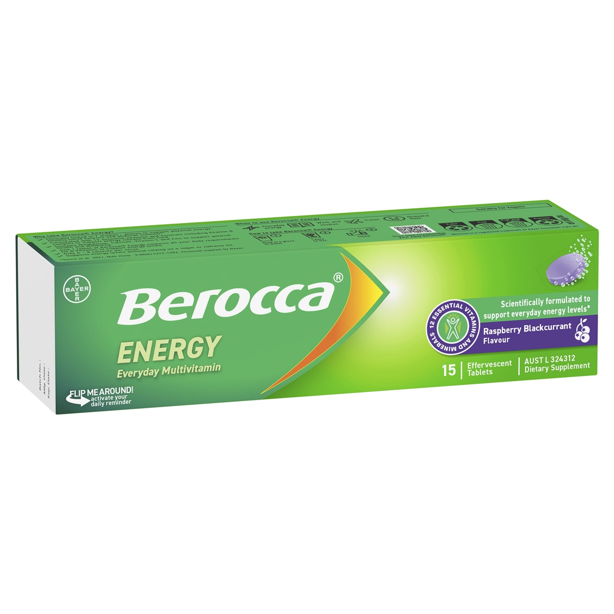 Berocca Energy Raspberry Blackcurrant Effervescent Tablets