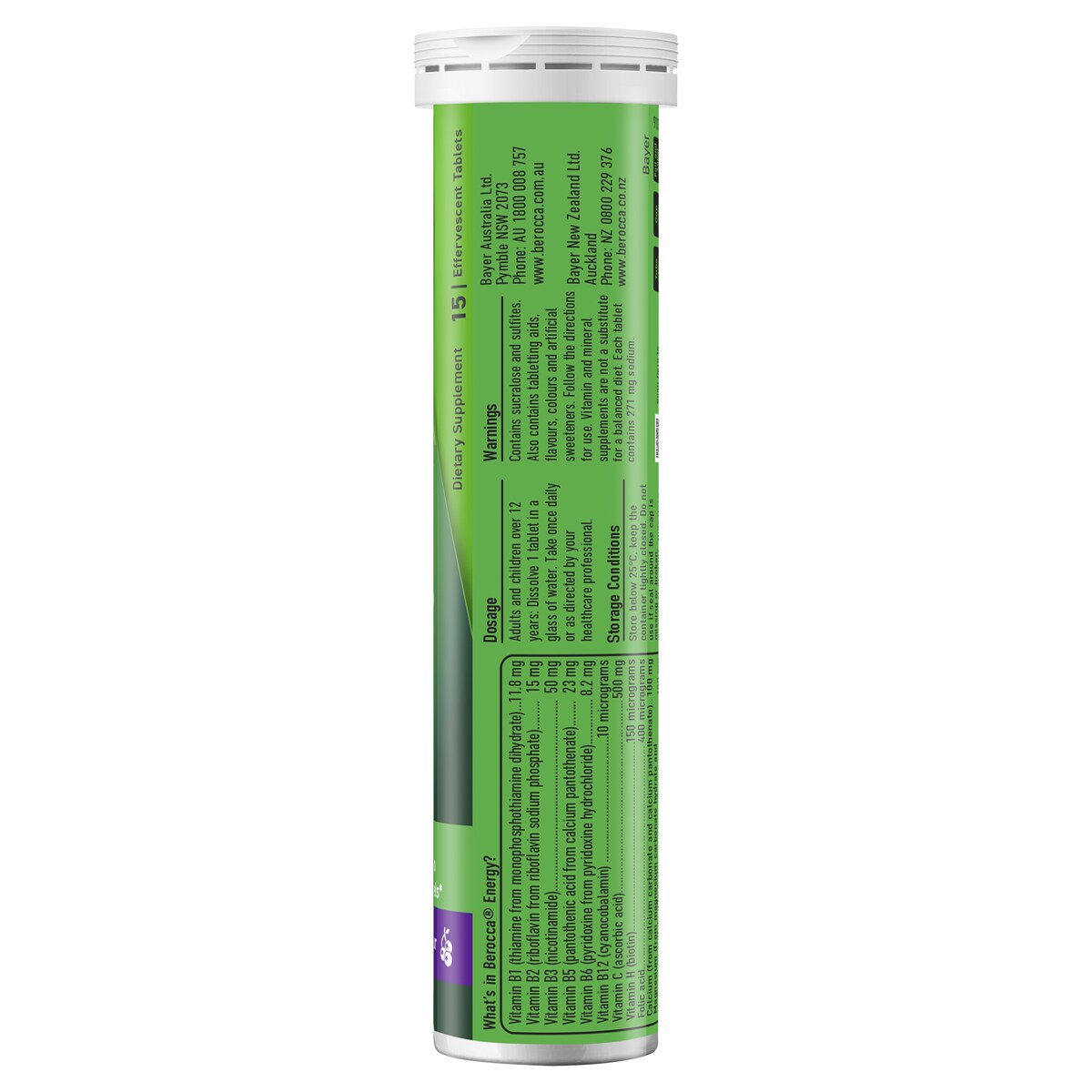 Berocca Energy Raspberry Blackcurrant Effervescent Tablets