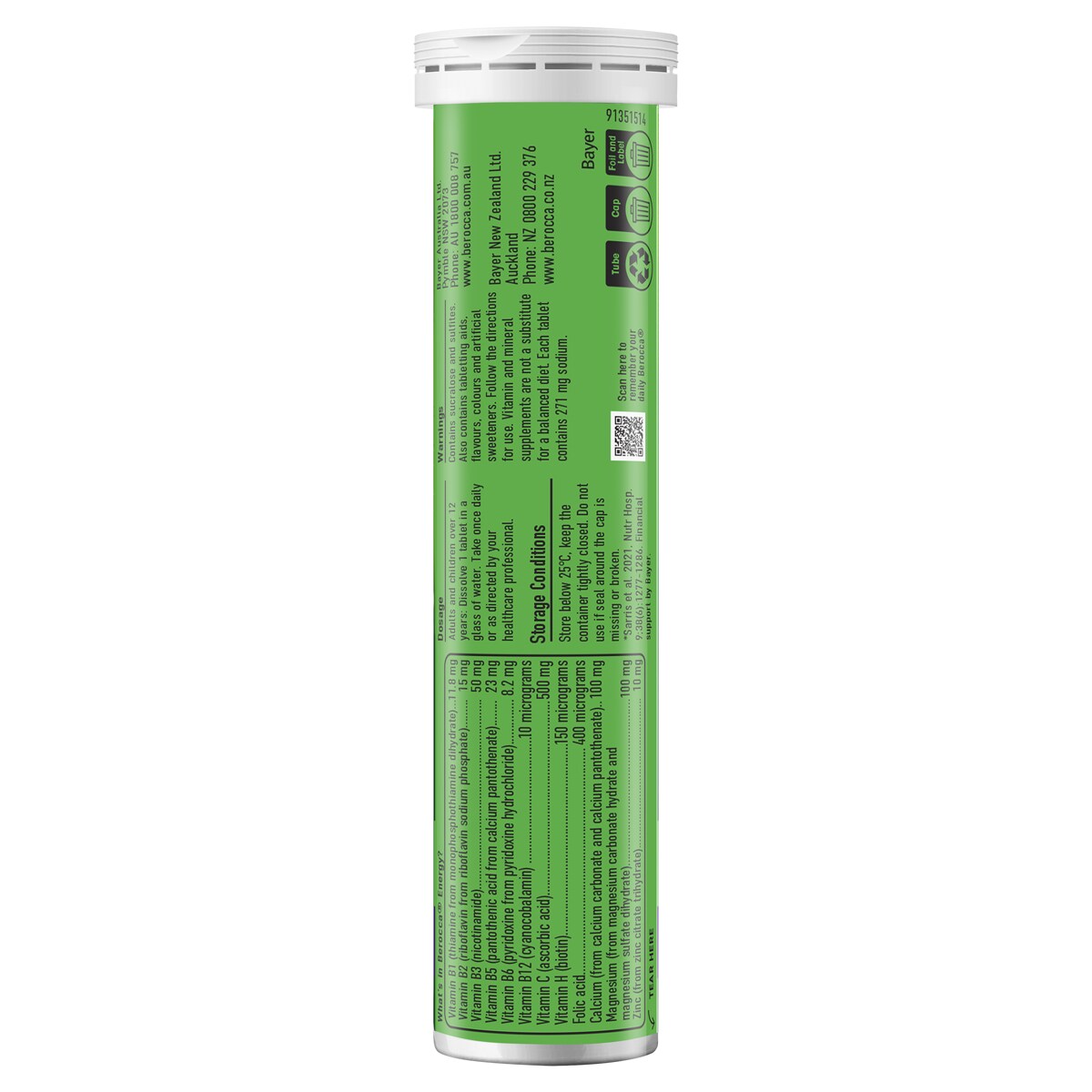 Berocca Energy Raspberry Blackcurrant Effervescent Tablets